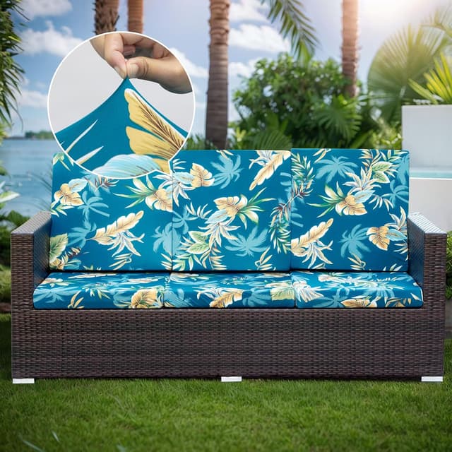 Thumbnail 6 de LiveGo Patio Stretch Sofa Cushion Cover Replacement (2, Venus) – Elastic Outdoor Cushion Slipcover