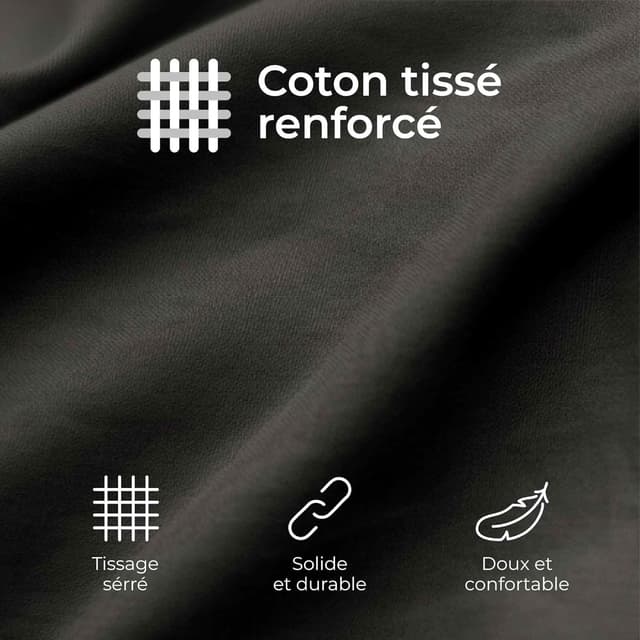 Detalle de Dreamzie Taies d’oreiller 40x60 en coton renforcé (set de 2) anthracite – certification Oeko-Tex