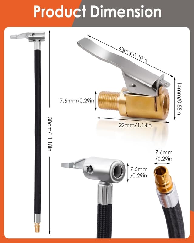 Detalle 2 de BUNTOR tyre inflator adapters set 8mm