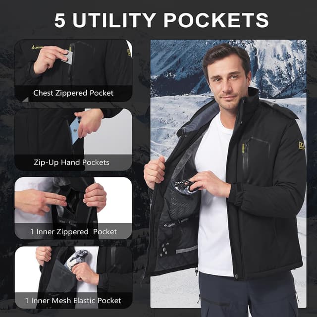 Thumbnail 5 de LZACTOIN-X Men's Winter Ski Jacket Waterproof, Insulated