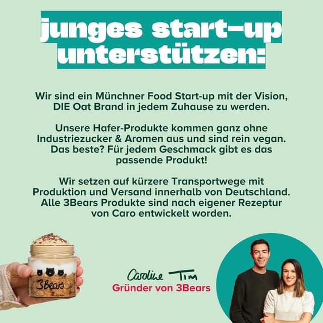 Thumbnail 6 de 3Bears Overnight Oats Lover-Set inkl. Glas – 7x vegane Porridgemischung (ohne Industriezucker)