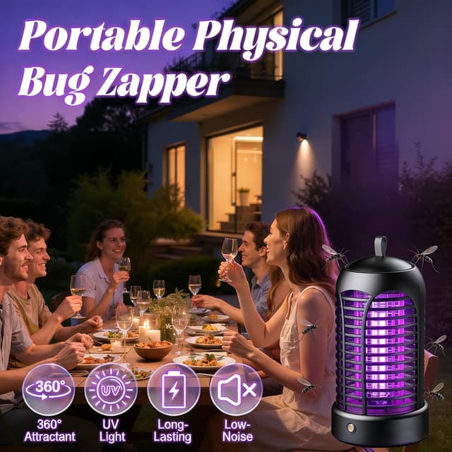 Detalle 2 de YOUKK Lampe Anti Moustique avec éclairage LED – piège électrique intérieur et extérieur