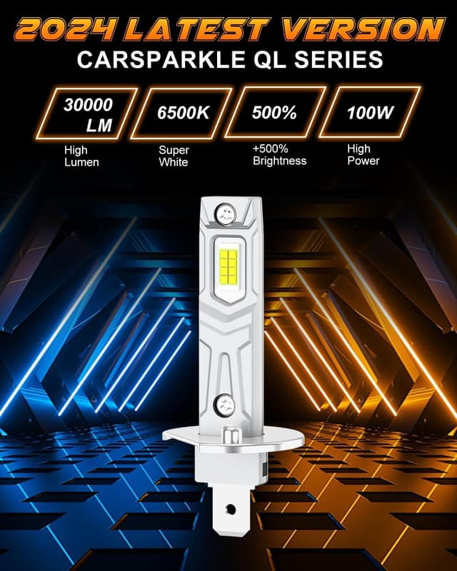 Detalle de AUXIRACER Lampadine LED H1 12V, 30.000LM (confezione da 2) 6500K Plug & Play