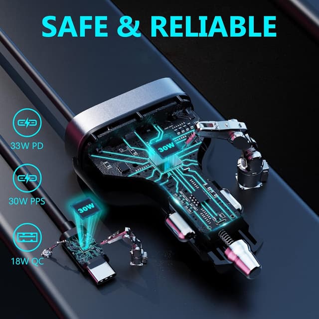 Detalle 2 de SUNDAREE Caricatore Auto 60W 4 Porte