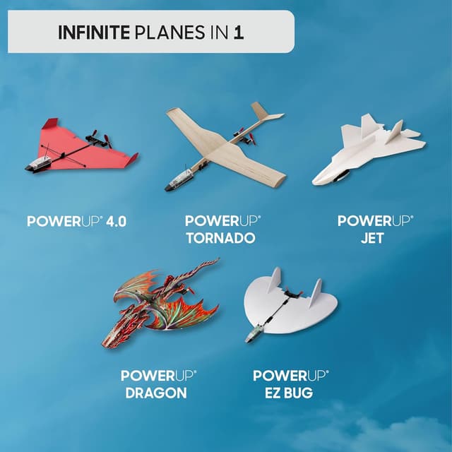 Detalle de POWERUP 4.0 smartphone-controlled RC paper aeroplane kit with autopilot & gyro stabiliser