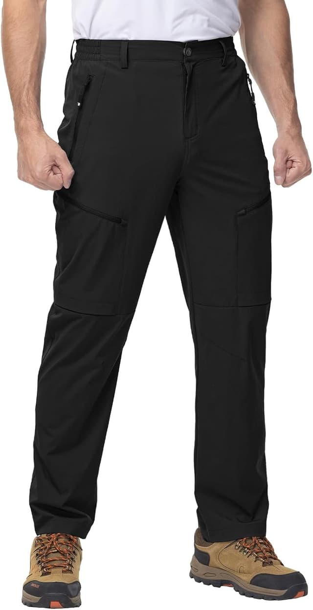 Detalle de Rdruko Men’s Hiking Trousers: Lightweight Quick-Dry Stretch Walking Pants with 5 Pockets