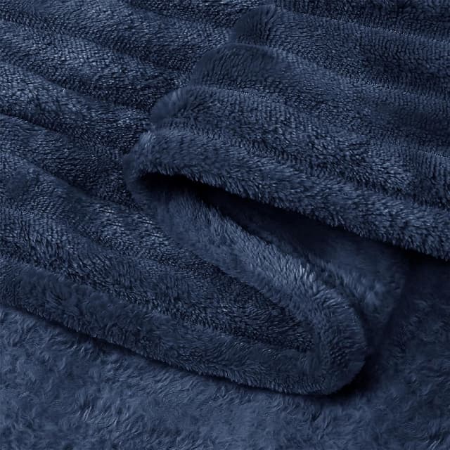 Thumbnail 5 de BEDELITE 50x60 Navy Blue Fleece Throw Blanket ๐