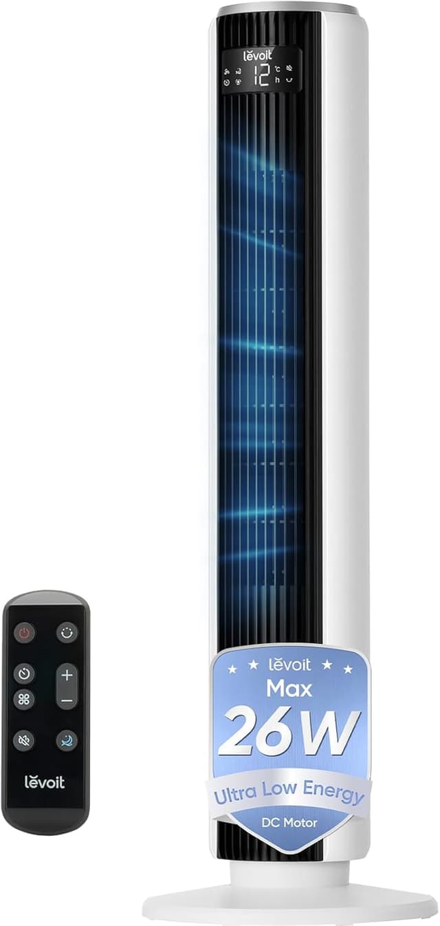 Detalle de LEVOIT 20dB Silent Tower Fan 26W