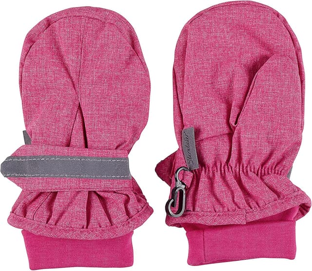 Detalle de Sterntaler Kinder-Fäustlinge aus Melange mit Daumen, Klettverschluss und reflektierendem Streifen