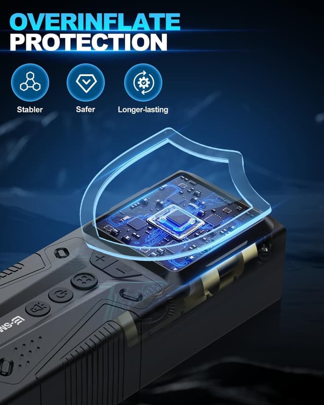 Detalle de E-SMARTER Tyre Inflator Air Compressor 6000mAh (150 PSI) with LCD and overinflate protection