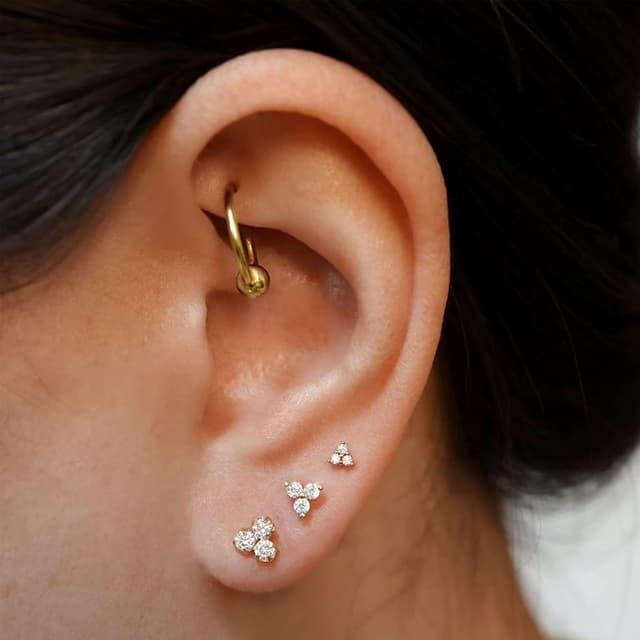 Detalle de MASOP Ohrstecker Set mit Zirkonia 3er, 3 mm