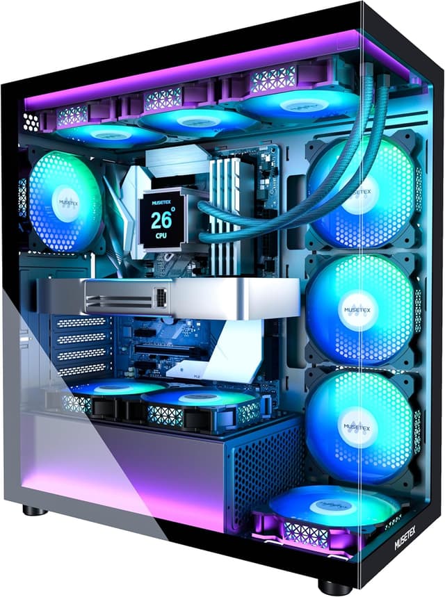 Imagen de MUSETEX K2 Boîtier PC ATX pré-installé 7 ventilateurs ARGB en OfertitasTOP