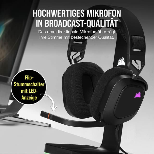 Thumbnail 2 de Corsair HS80 RGB USB Gaming-Headset Dolby 7.1