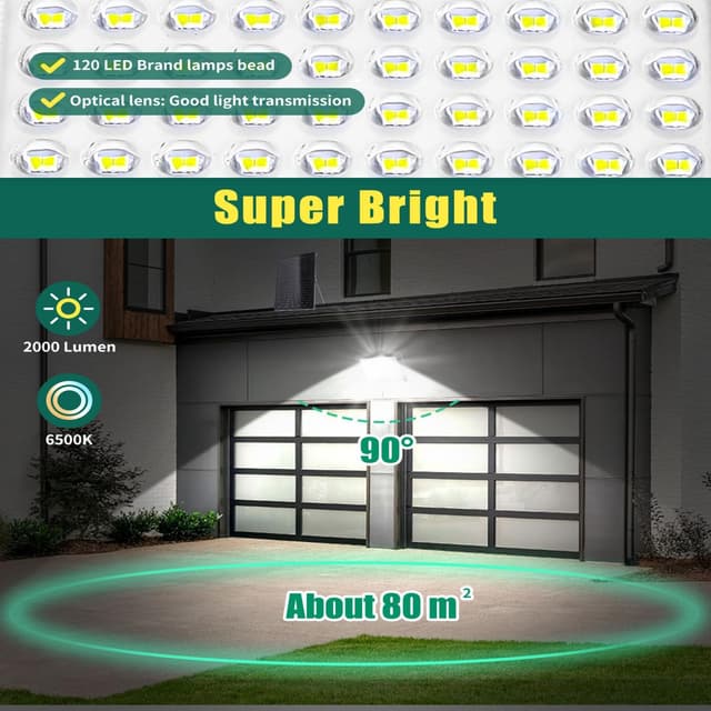 Detalle de Aigostar Foco Solar Exterior con Mando 🌞 15000mAh, 6500K