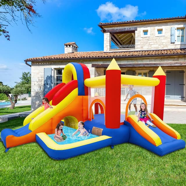 Thumbnail 6 de Baralir Bouncy Castle Inflatable Bounce House with Two Slides, Trampoline, Ball Pit & Climbing Wall