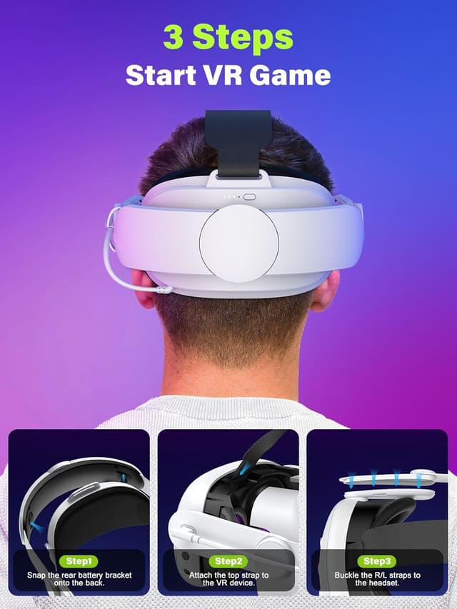 Detalle de WaverVR VR head strap with 6000mAh battery
