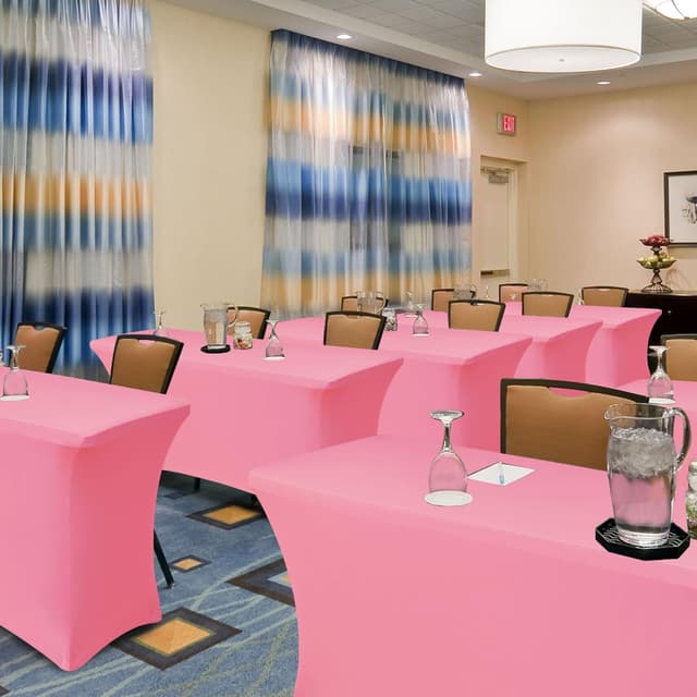 Thumbnail 6 de Enjoyidea Pink Fitted Stretch Table Cover for 6-Foot Rectangle Tables (8-Pack)