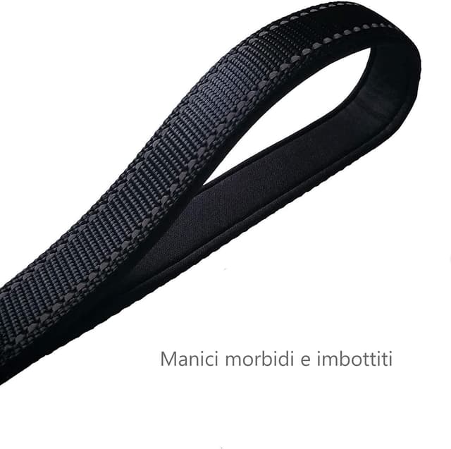 Detalle de Eyeleaf Hundeleine mit Doppelgriff, 1,8 m, reflektierend und robust (Nylon) – für große und mittlere Hunde