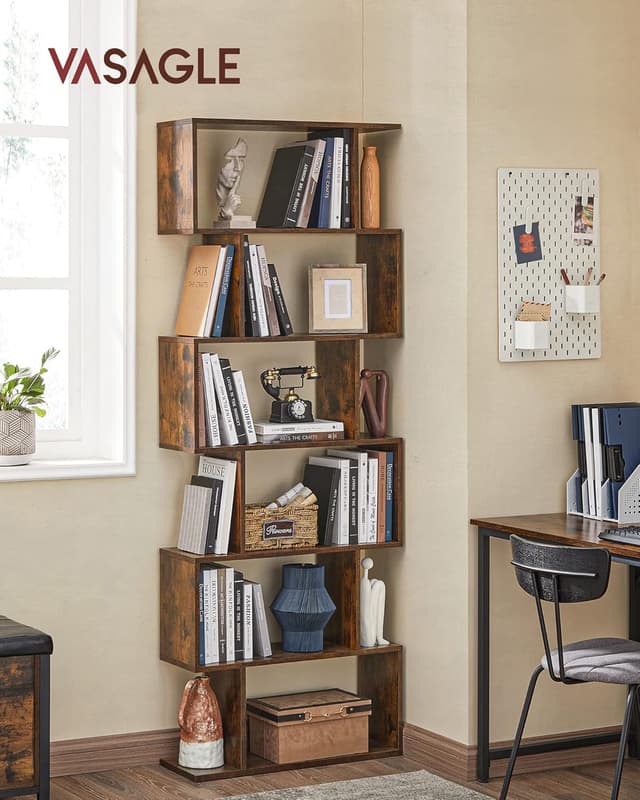 Detalle de VASAGLE 6-Tier bookcase 24 x 70 x 191.6 cm