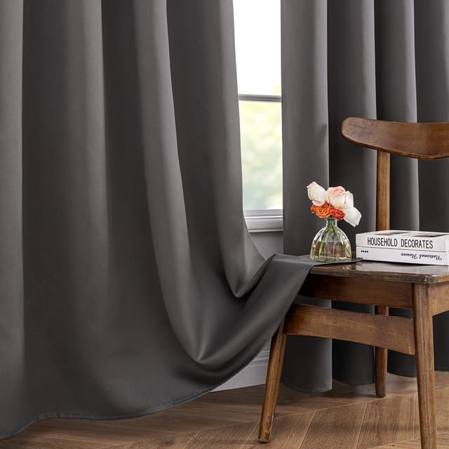 Thumbnail 6 de MIULEE Verdunkelungsvorhänge Grau blickdicht mit Ösen (2er-Set) 245 × 140 cm