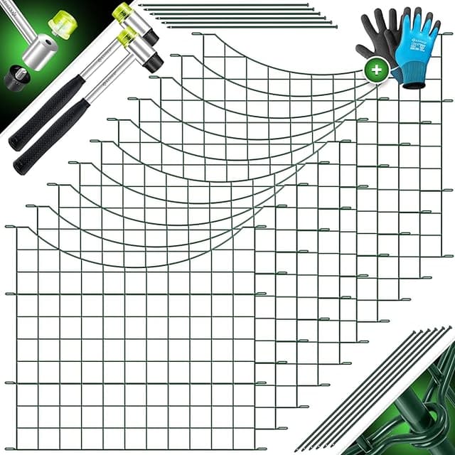 Imagen de KESSER® Valla jardín metálica arco redondo 10 piezas en OfertitasTOP