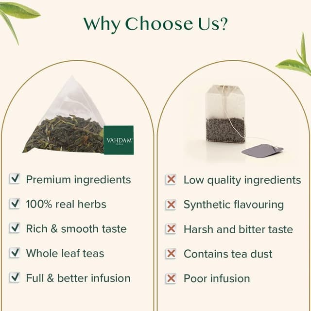 Detalle 2 de VAHDAM Tè Darjeeling in foglia intera (30 bustine piramidali) di primo raccolto, tè nero puro