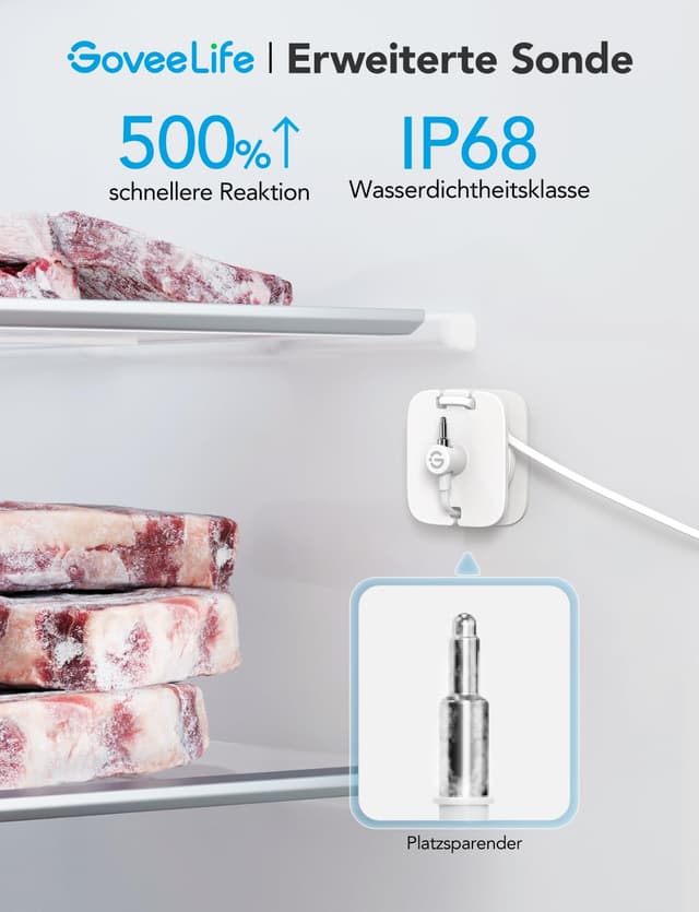 Detalle de GoveeLife WLAN Kühlschrankthermometer mit Alarm