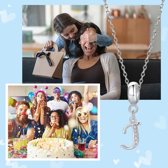 Detalle 2 de FLUFLO Charm-Anhänger „Buchstabe A–Z“ aus 925 Sterling Silber mit Zirkonia