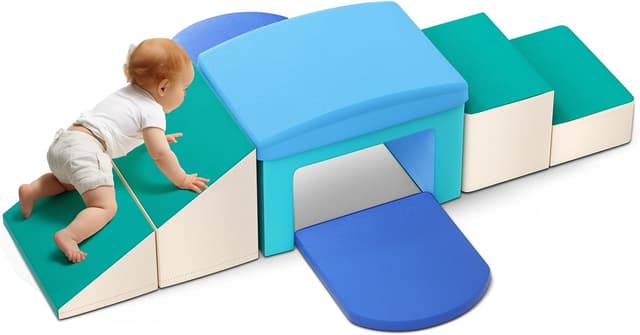 Detalle de CUPCHID Blocchi da costruzione in schiuma 6 in 1 per bambini (Azzurro)