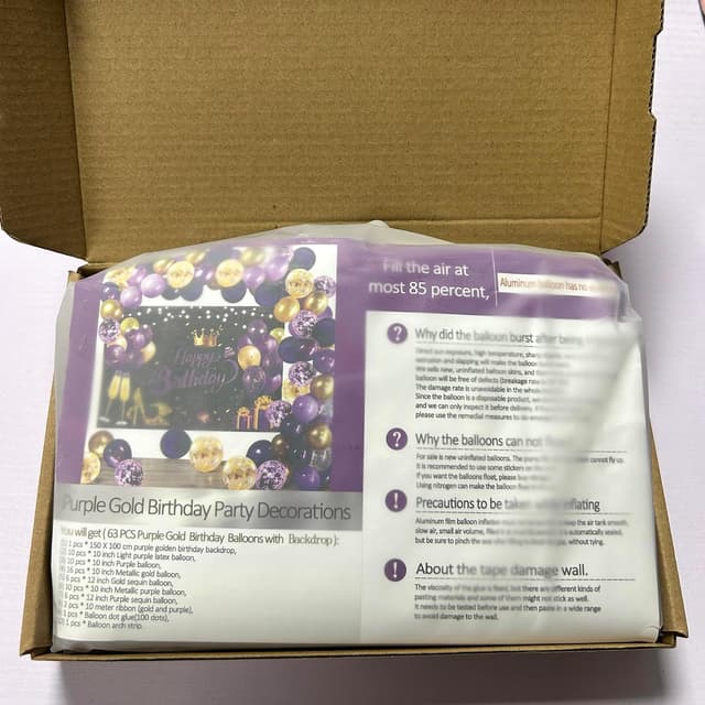 Thumbnail 2 de YinQin 63 PCS purple gold birthday balloon set