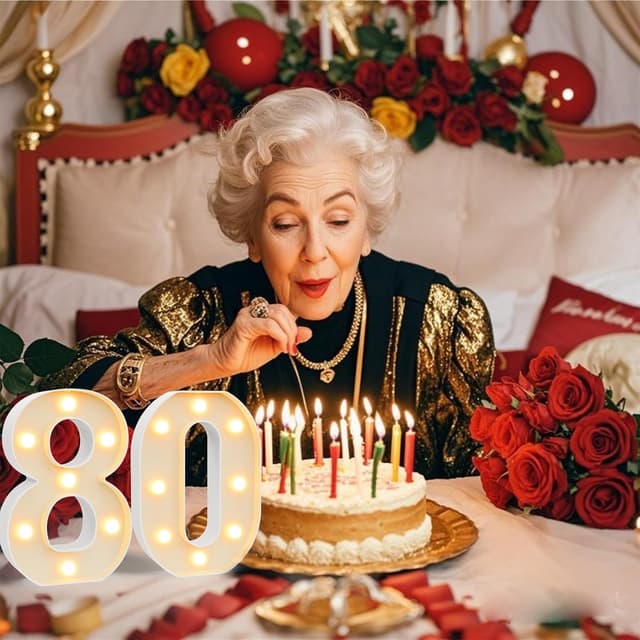 Detalle 2 de LED Zahlen Lampe „70“ – beleuchtete Leuchtzahlen mit warmweiß/kaltweiß, batteriebetrieben für Party- & Hochzeitsdeko