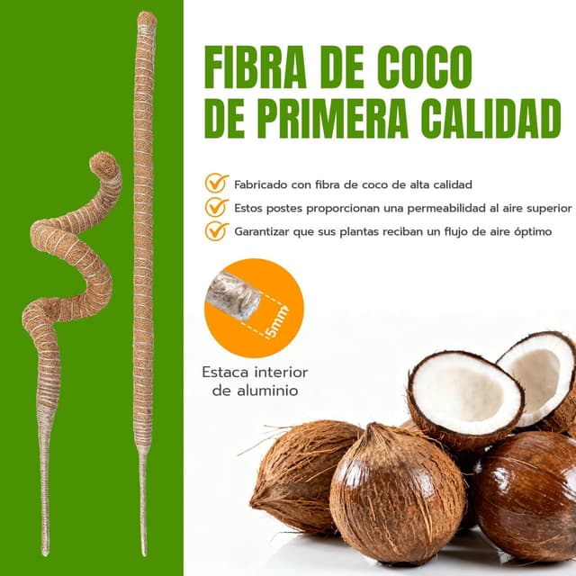 Thumbnail 3 de Wigearss Tutor de Coco 70 cm para plantas trepadoras