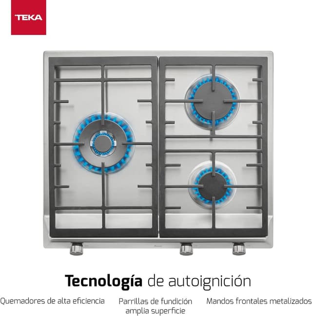 Detalle 2 de Teka EX 60.1 3G AI Placa de Gas Butano 60 cm