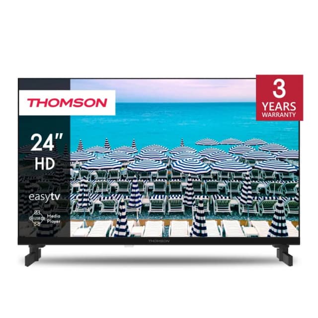 Detalle de Thomson Easy TV 24HD2S13 24" LED HD: televisor con sintonizador triple y acceso rápido a favoritos