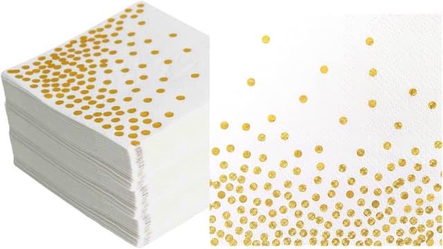 Imagen de CEILIWEN White and Gold Napkins 100 Pack en OfertitasTOP