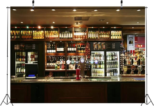 Detalle de BELECO Stoff-Bar-Hintergrund 2,1 x 1,5 m (2.1x1.5m) für Fotografie, Bar & Events