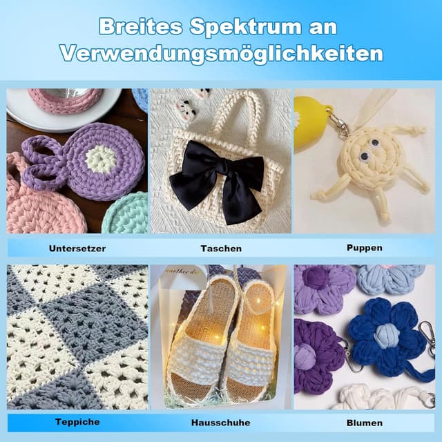 Thumbnail 6 de iEGrow T-Shirt Garn 400 g Jeansblau