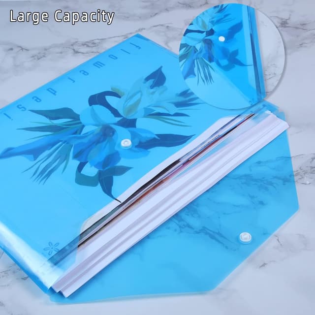 Detalle de Plastic-Wallets A4 Popper Wallet Folders (36 Pack) for Documents, Receipts and Travel Papers