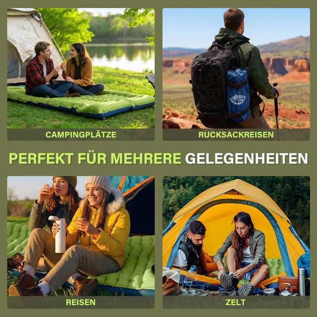 Thumbnail 6 de Yuzonc Camping-Isomatte mit Fußpresse, Pumpe & Kissen – 195 x 68 x 10 cm