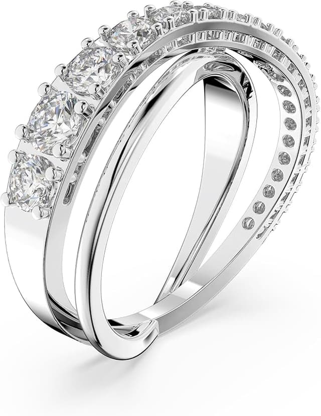 Detalle 2 de Swarovski Anillo Twist Talla redonda, Blanco 💍