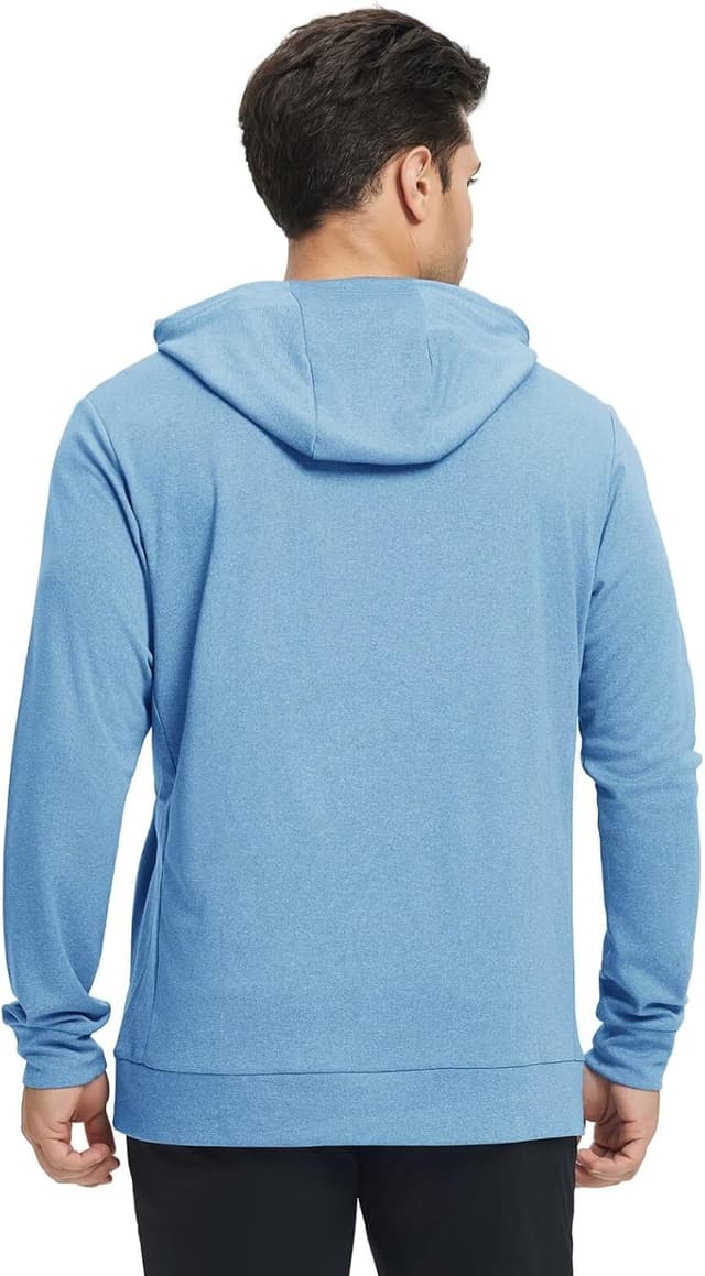 Detalle de M MAELREG Men’s Performance Lightweight Pullover Hoodie (Dry-Fit, 4-Way Stretch, UPF 30+)