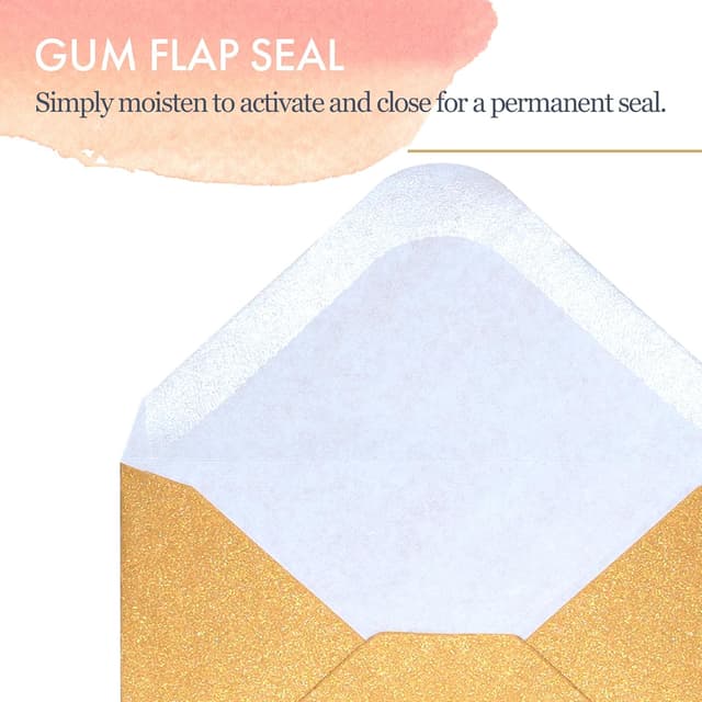 Detalle de Gold Small Envelopes 100-pack 10.16 x 6.9 cm