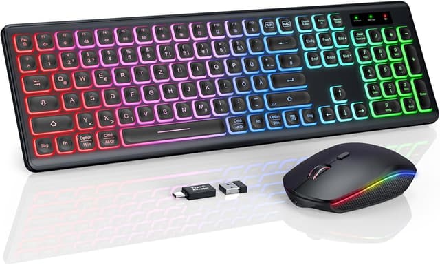 Detalle de SABLUTE Tastatur Maus Set Kabellos Beleuchtete