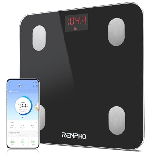 Detalle de RENPHO Elis 1: báscula de baño digital con análisis corporal y app Bluetooth