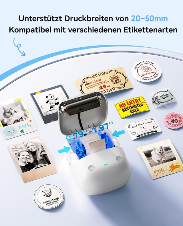 Detalle 2 de NIIMBOT B2 Pro Etikettendrucker mit 300DPI, Bluetooth und wasserfesten selbstklebenden Etiketten (Rot/Schwarz)