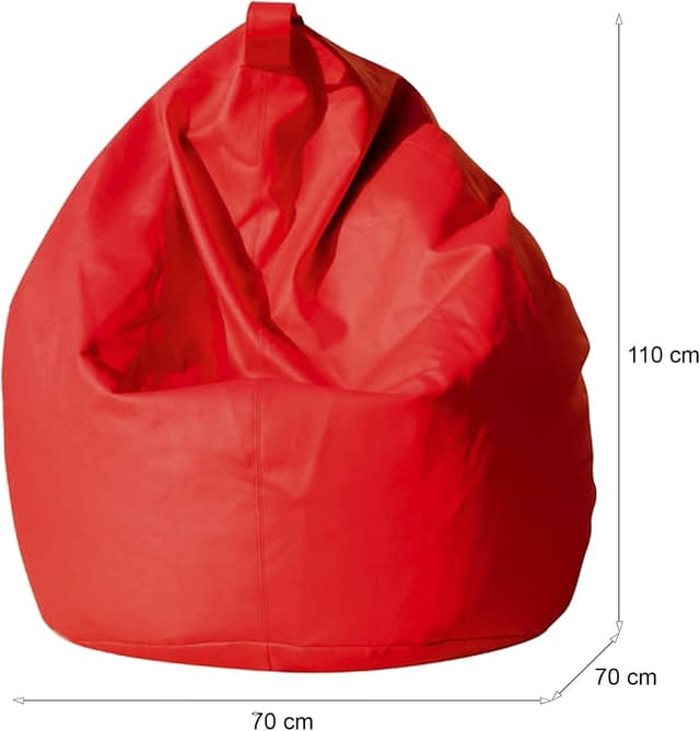 Detalle de Dmora Pouf Poltrona a Sacco in Cotone 60 x 50 x 80 cm, rivestimento in cotone