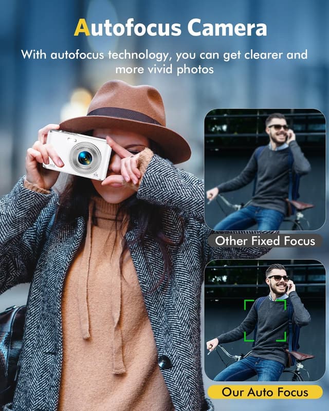 Detalle 2 de YOODEE Digital Camera with AutoFocus 4K Vlogging, Dual Camera, 48MP and 32GB