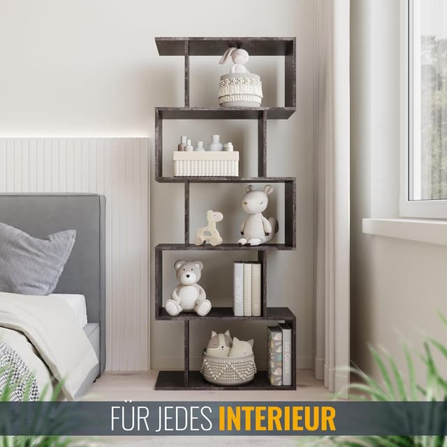 Thumbnail 7 de RICOO Estantería de Sala Gris Cemento 160x70x25 cm