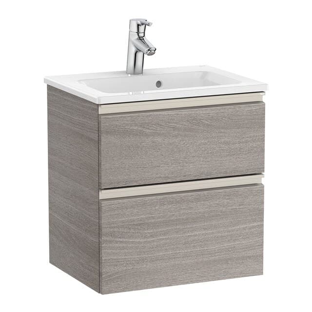 Detalle de Roca The Gap mueble baño compacto 2 cajones 1 lavabo