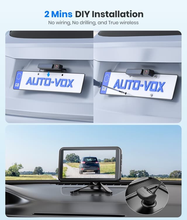 Detalle de AUTO-VOX solar wireless reversing camera kit